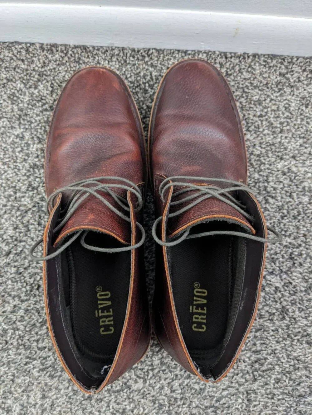 Crevo Chukka Boots Hiller Shoes Brown Pebbled Leather Mens Size 10.5